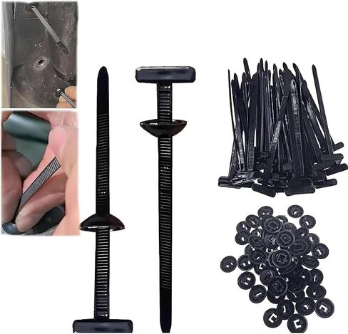 Nylon Universal Cable Tie Buckle for Car Daily Repair, 2025 Upgrade Heavy Duty Self-Locking Zip Ties Holder, UV Resistant Black Plastic Fastener Cable Ties with Pin and Button Desig (50pcs) in Saudi Arabia