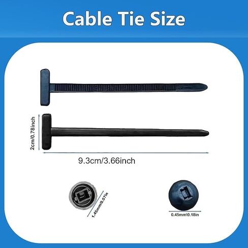 Nylon Universal Cable Tie Buckle for Car Daily Repair, 2025 Upgrade Heavy Duty Self-Locking Zip Ties Holder, UV Resistant Black Plastic Fastener Cable Ties with Pin and Button Desig (50pcs) in Saudi Arabia