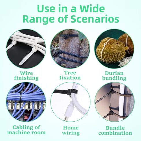 100 PCS Black Zip Ties with Screw Hole, 7.8 Inch Multipurpose Heavy Duty Nylon Zip Tie Mountable head Cable Ties Straps Cable Cord Management for Indoor Outdoor Office Home in Saudi Arabia