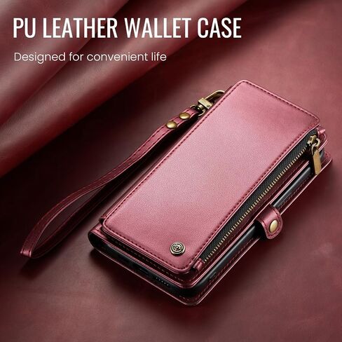 Defencase Compatible with Moto G - 2025 Case, RFID Blocking Wallet Case for Motorola Moto G 5G 2025 PU Leather Magnetic Flip Wrist Strap Zipper Card Holder Phone Cases for Women and Men, Purple in Saudi Arabia