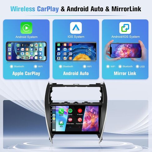 Naifay Android Car Radio for (Fit J.B.L الإصدار) Toyota Camry 2012 2013 2014 ، 2+32g 10.1inch touch screen for toyota camry head with carplay android auto Bluetooth fm gps wifi swc camera+can bus bus in Kuwait