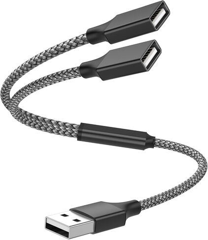 USB y Splitter 1 in 2 Out 1ft/30cm ، usb male to 2 cable for pc/laptop/macbook/keyboard/ps4/ps5/flash drive/et etc. in Kuwait