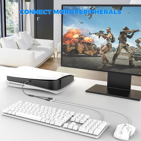 USB y Splitter 1 in 2 Out 1ft/30cm ، usb male to 2 cable for pc/laptop/macbook/keyboard/ps4/ps5/flash drive/et etc. in Kuwait