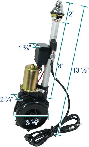 Spec-D Tuning Universal Car Automatic Power AM FM Radio Mast Antenna 12V Replacement Kit + Cable + Wires in Saudi Arabia