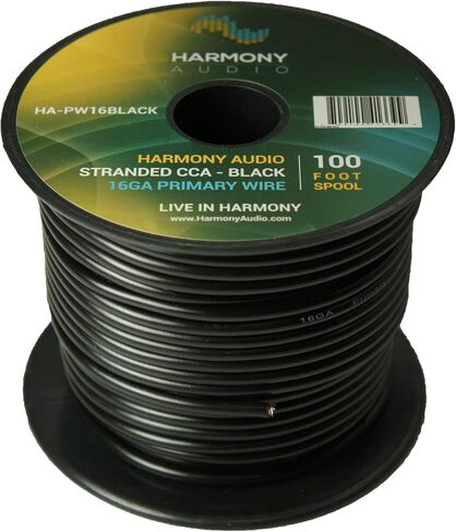 Harmony Audio Primary Conductor 16 Gauge Power أو Work Wire - 2 Rolls - 200 قدم - Red & Black for Car Audio/Trailer/Model Train/Remote in Saudi Arabia