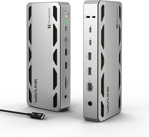 WAVLINK Thunderbolt 5 Docking Station, 12-in-1 Thunderbolt 5 Dock with 120Gbps Max Transfer, 140W PD, 2.5G Ethernet Port, 4X USB-A 3.2 Gen 2, SD 4.0, 8K Display for Thunderbolt 5/4 Laptops in Saudi Arabia