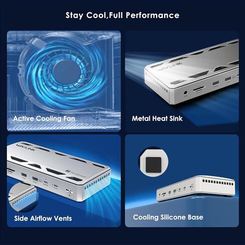 WAVLINK Thunderbolt 5 Docking Station, 12-in-1 Thunderbolt 5 Dock with 120Gbps Max Transfer, 140W PD, 2.5G Ethernet Port, 4X USB-A 3.2 Gen 2, SD 4.0, 8K Display for Thunderbolt 5/4 Laptops in Saudi Arabia