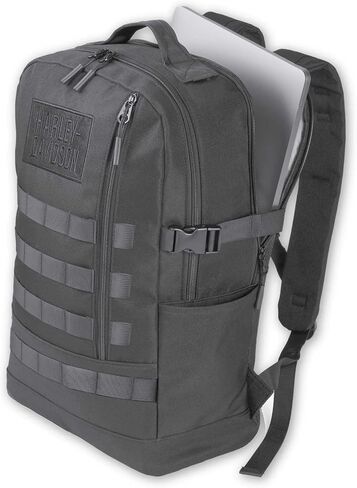 Harley-Davidson الوعرة الوعرة عالية الكثافة بوليستر Rebel Daypack حقيبة ظهر-أسود in Kuwait