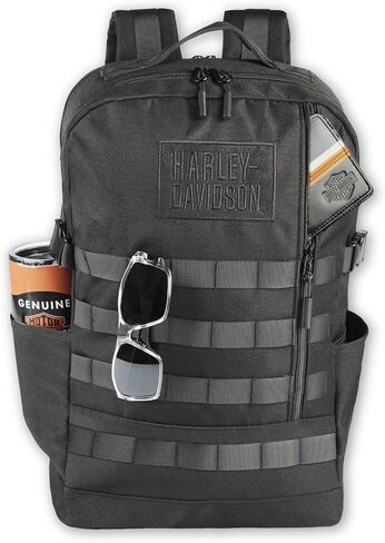 Harley-Davidson الوعرة الوعرة عالية الكثافة بوليستر Rebel Daypack حقيبة ظهر-أسود in Kuwait
