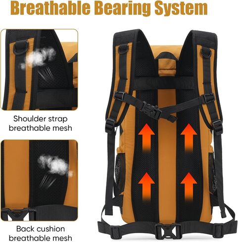 Bseash 30L Lightweight Hiking Backpack, Outdoor Sport Waterproof Travel Bag Daypack for Cycling Climbing Skiing (Yellow) in Kuwait