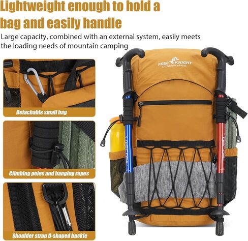 Bseash 30L Lightweight Hiking Backpack, Outdoor Sport Waterproof Travel Bag Daypack for Cycling Climbing Skiing (Yellow) in Kuwait