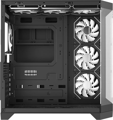 PC Gaming ATX Case Iceberg Crystal Edge Full Panoramic View Three Sides Pridged Glass Window مع سبعة مراوح عالية الأداء ARGB (أسود) in Kuwait