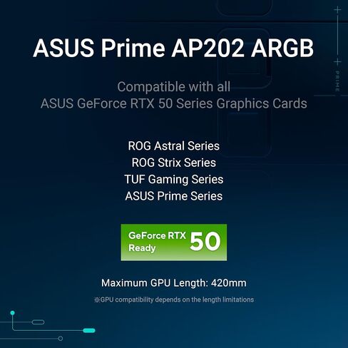 ASUS PRIME AP202 Argb White Matx Case مع زجاج منحني بالكامل ، يدعم بطاقات الرسومات التي يصل طولها إلى 420 مم ، بطول 360 ملم ، وسكان سهلة التخلص من فتحات الفتحة ، وثلاثة من عشاق ArgB المدمجة in Saudi Arabia