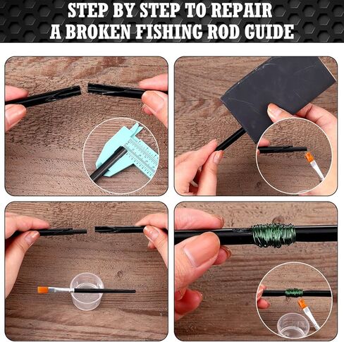 15 PCS مجموعة إصلاح قضيب الصيد تشمل 3 أجهزة كمبيوتر مثبتة قضيب وآلة لترويغ مجموعة 2 خيط 1 شريط 5 فرش in Kuwait