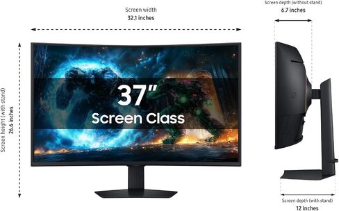 Samsung 37" Odyssey G7 (G75F) 4K UHD Resolution, 165Hz, Curved Gaming Monitor, 1ms Response Time (GtG), VESA DisplayHDR™ 600, AMD FreeSync™ Premium Pro, LS37FG75DENXZA, 2025 in Saudi Arabia