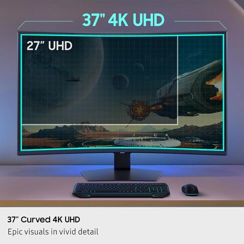 Samsung 37" Odyssey G7 (G75F) 4K UHD Resolution, 165Hz, Curved Gaming Monitor, 1ms Response Time (GtG), VESA DisplayHDR™ 600, AMD FreeSync™ Premium Pro, LS37FG75DENXZA, 2025 in Saudi Arabia