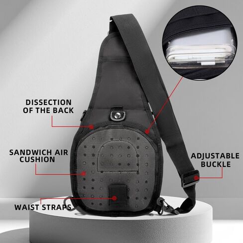 J.Sh 4-in-1 حزمة الصدر التكتيكي مع حقيبة Crossbody System System Hidden Cread ، ومثالية مقاومة للماء ومقاومة للمهياج in Kuwait