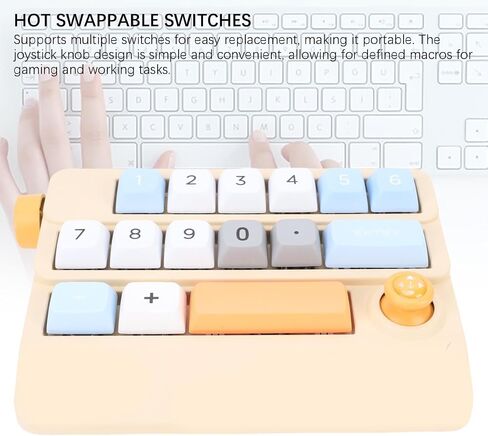 لوحة مفاتيح Zunate قوية مع 17 مفتاحًا قابلاً للبرمجة ، NUPTING USB C Mechanical Numpad لجهاز الكمبيوتر المحمول ، 12 أوضاع إضاءة ، دعم مبادلة مفتاح الساخنة ، التوصيل والتشغيل (الأصفر) in Kuwait