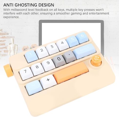 لوحة مفاتيح Zunate قوية مع 17 مفتاحًا قابلاً للبرمجة ، NUPTING USB C Mechanical Numpad لجهاز الكمبيوتر المحمول ، 12 أوضاع إضاءة ، دعم مبادلة مفتاح الساخنة ، التوصيل والتشغيل (الأصفر) in Kuwait