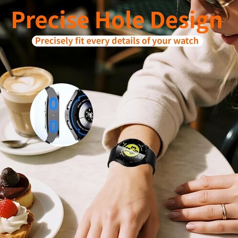 علبة 2 عبوة مع واقي شاشة زجاجي مقسى لـ Samsung Galaxy Watch 8 40 مم ، غطاء محكم الكمبيوتر الشخصي الكامل تمامًا ، المصد المدمج لمجرة Galaxy Watch 8 40mm ، Clear+ Clear in Kuwait