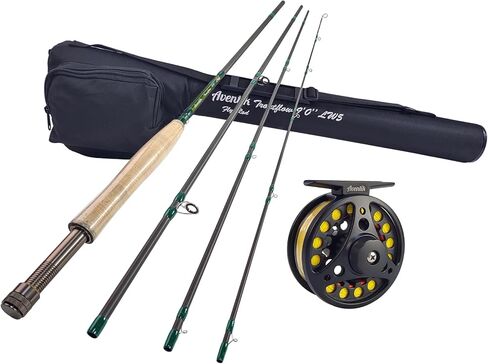 Aventik Fly Fishing Rod مع أنبوب ، 4 قطع ، 5 أمتار 5WT ، 9FT 8WT ، ألياف الكربون السريعة ، قضيب ذبابة محمولة للغاية للسفر (سلسلة Troutflow) in Saudi Arabia
