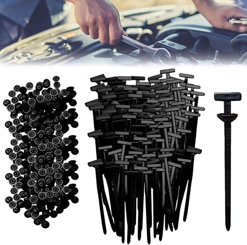 100PCS Nylon Universal Cable Tie Buckle, Heavy Duty Self Locking Nylon Zip Ties, 2025 Upgrade Multipurpose Plastic Cable Ties Tool, UV Resistant Black Zipties for Car Daily Repair in Saudi Arabia