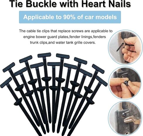 100PCS Nylon Universal Cable Tie Buckle, Heavy Duty Self Locking Nylon Zip Ties, 2025 Upgrade Multipurpose Plastic Cable Ties Tool, UV Resistant Black Zipties for Car Daily Repair in Saudi Arabia