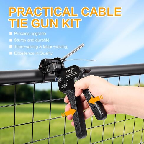 Stainless Steel Cable Tie Gun Kit：With 300pcs Uv Resistant Black Metal Zip Ties Heavy Duty Outdoor (150 Each of 8, 12 Inch) Adjustable Fastening Cutting Tie Tool Sets，for Chainlink Fence，Exhaust Wrap in Saudi Arabia