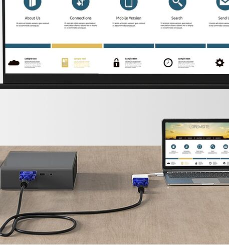 VGA to VGA Monitor Cable 3 Feet HD15 Male to Male for TV Computer Projector in Saudi Arabia