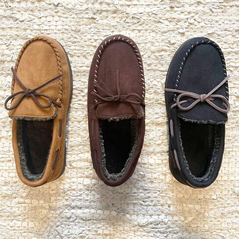 Dearfoams Men's Microsuede Moccasin with Tie Slipper in Saudi Arabia