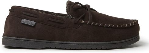 Dearfoams Men's Microsuede Moccasin with Tie Slipper in Saudi Arabia