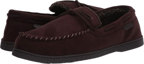 Dearfoams Men's Microsuede Moccasin with Tie Slipper in Saudi Arabia