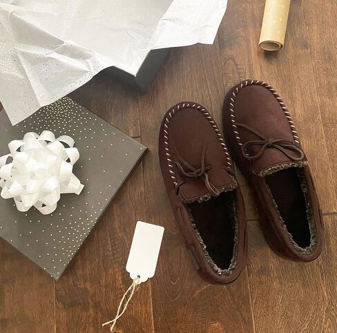 Dearfoams Men's Microsuede Moccasin with Tie Slipper in Saudi Arabia