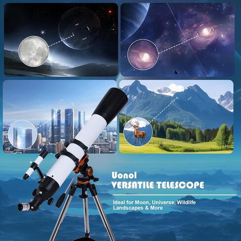 Telescope for Adults High Powered 90mm Large Aperture 800mm,Refractor Telescopes for Astronomy Beginners with Carry Bag in Saudi Arabia