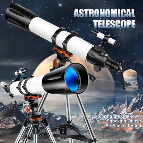 Telescope for Adults High Powered 90mm Large Aperture 800mm,Refractor Telescopes for Astronomy Beginners with Carry Bag in Saudi Arabia