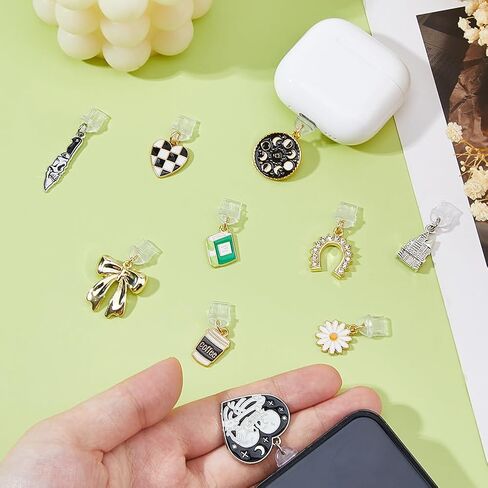 DICOSMETIC Dust Plug Charms Bulk Alloy Enamel Type-C USB Charging Port Charm Cell Phone Charm Plug Cover USB C Port Cap Protector Pendant for Cellphone Tablet Charging Ports Dust in Kuwait