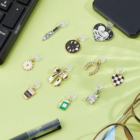 DICOSMETIC Dust Plug Charms Bulk Alloy Enamel Type-C USB Charging Port Charm Cell Phone Charm Plug Cover USB C Port Cap Protector Pendant for Cellphone Tablet Charging Ports Dust in Kuwait