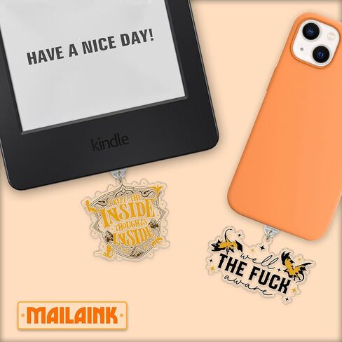 Set 2pcs لقد أبقيت أفكار Insight في الداخل ، حسناً ، سحر قابس الغبار F*ck kindle charms charm 1.5 بوصة من التنين المنطقي الرابع اقرأ البرق/النوع c acrylic materials for e-Reader in Kuwait