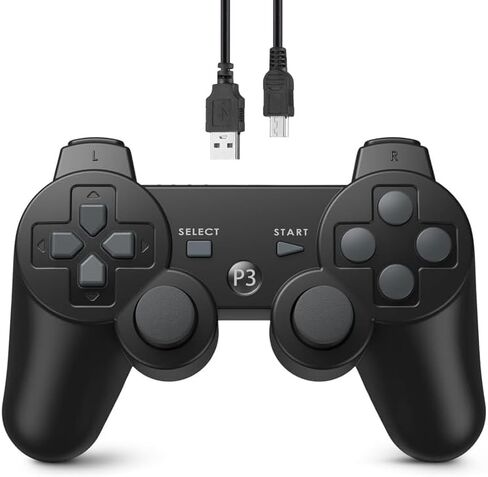 esunlau اللاسلكي اللاسلكي تحكم بلوتوث Gamepad لـ PS 3 مع عصا التحكم. يتضمن كابل USB. in Kuwait