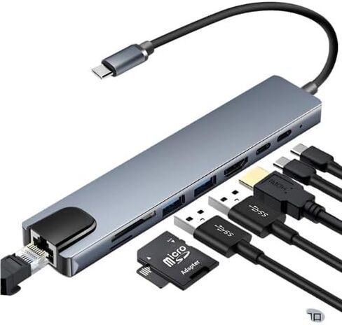 محطة الإرساء السطحية 2 للسطح ، محطة الإرساء السطحية 8-in-1 4K@30Hz إخراج 100W PD شحن Ethernet 100 ميجابت في الثانية ، لاستوديو الكمبيوتر المحمول السطحي ، الكمبيوتر المحمول ، GO Surface ، Surface Book 2 in Kuwait