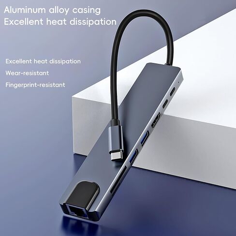 محطة الإرساء السطحية 2 للسطح ، محطة الإرساء السطحية 8-in-1 4K@30Hz إخراج 100W PD شحن Ethernet 100 ميجابت في الثانية ، لاستوديو الكمبيوتر المحمول السطحي ، الكمبيوتر المحمول ، GO Surface ، Surface Book 2 in Kuwait