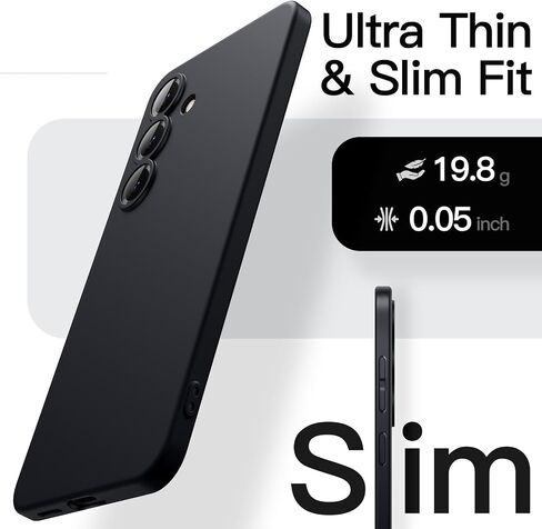 JETech Slim Case for Samsung Galaxy S25 Ultra 5G with Camera Lens Full Protection, Ultra-Thin Lightweight Matte Finish Minimalist Protective Phone Cover (Titanium Black) in Saudi Arabia