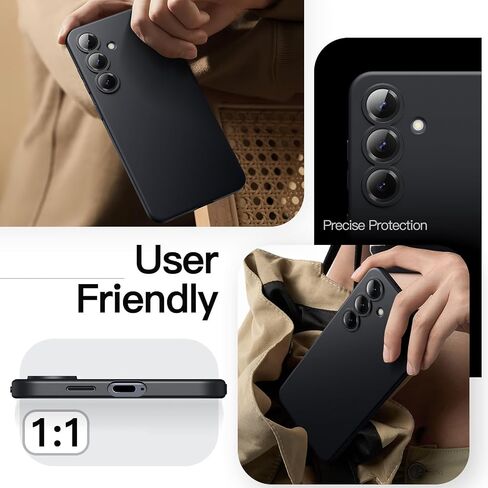 JETech Slim Case for Samsung Galaxy S25 Ultra 5G with Camera Lens Full Protection, Ultra-Thin Lightweight Matte Finish Minimalist Protective Phone Cover (Titanium Black) in Saudi Arabia