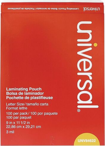 3 Mil Clear Letter Size Thermal Laminating Pouches 9 X 11.5 Qty 100 (UNV84622) in Saudi Arabia