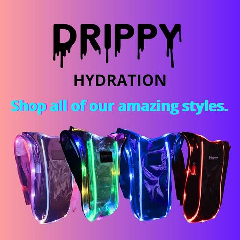 LED HYDROPACK RAVE HAYDRATION PARK - المهرجان ، المشي لمسافات طويلة ، والتشغيل للنساء والرجال - 2 لتر مضاد للتسرب - الجيوب المضادة للسرقة - إكسسوارات الهذيان - Music & EDM Festival Essentials in Saudi Arabia