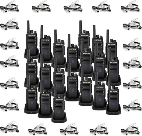 Retevis RT68H Long Range Walkie Talkies(20 Pack) with Walkie Talkies Earpiece(20 Pack), Two Way Radio Rechargeable, Visualization, Ease of use, Hidden LED Display, Keylock, VOX in Saudi Arabia