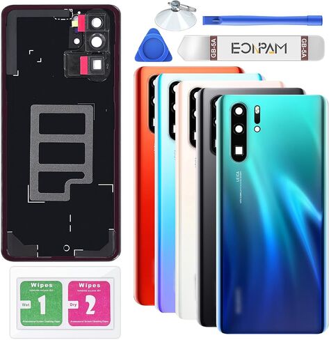 Back Glass Replacement for Huawei P30 Pro Back Cover Rear Housing with Camera Lens + Repair Tool Kit Genuine Rear Glass (Aurora) in Kuwait