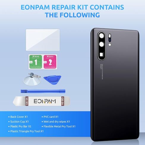 Back Glass Replacement for Huawei P30 Pro Back Cover Rear Housing with Camera Lens + Repair Tool Kit Genuine Rear Glass (Aurora) in Kuwait