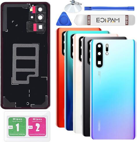 Back Glass Replacement for Huawei P30 Pro Back Cover Rear Housing with Camera Lens + Repair Tool Kit Genuine Rear Glass (Aurora) in Kuwait