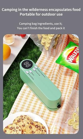 Mini Food Saver Vacuum Sealer Machine 2025 تم تحديثه ، 3 في 1 سلادة سلكية قابلة لإعادة الشحن اللاسلكي ، آلة السداد الحرارية للحفاظ على الطعام لتخزين الطعام الجاف/الرطب (الأخضر) in Kuwait